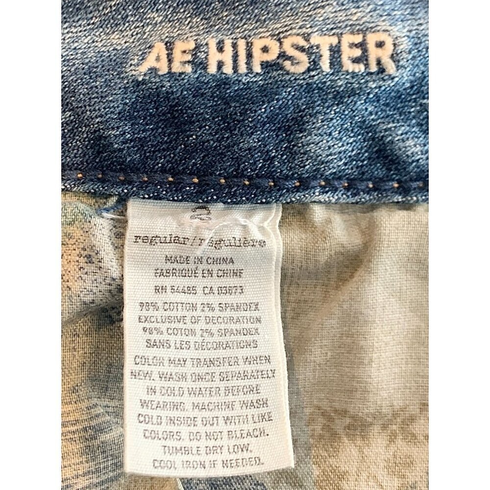 American Eagle Women's Distressed Hipster Boot Cut Jeans Low Rise Size 28 W - Picture 8 of 9